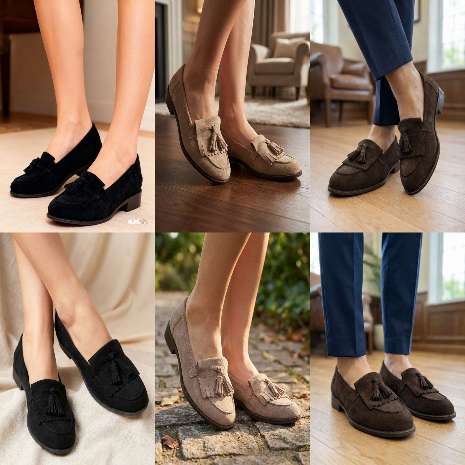 Women's Faux Suede Tassel Loafers | Wholesale (PACK OF 12 PAIRS UK3-UK8)