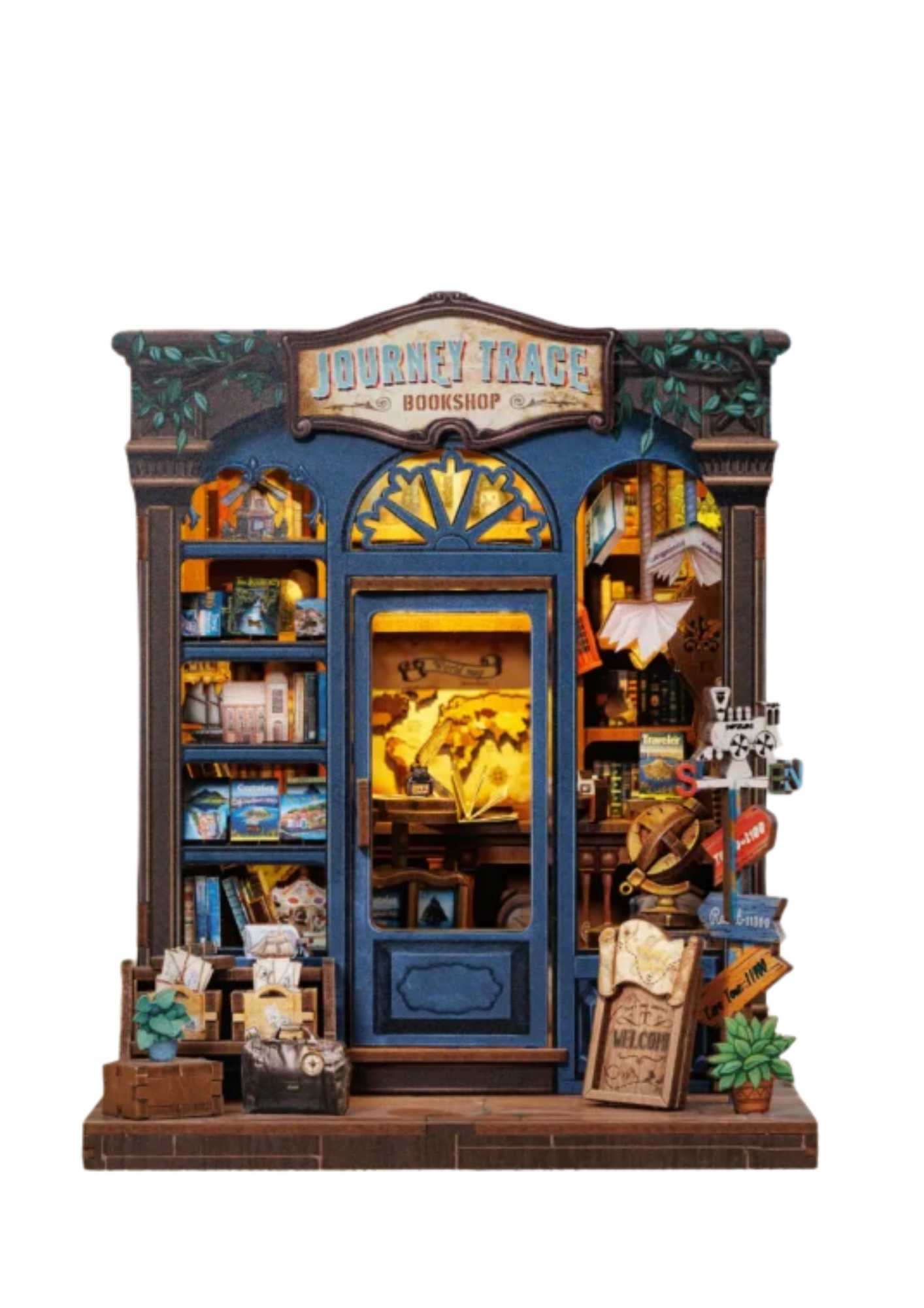 Cutebee, Casa DIY 3D, Librería Journey Trace, CWGC204, 15.5x16x18cm