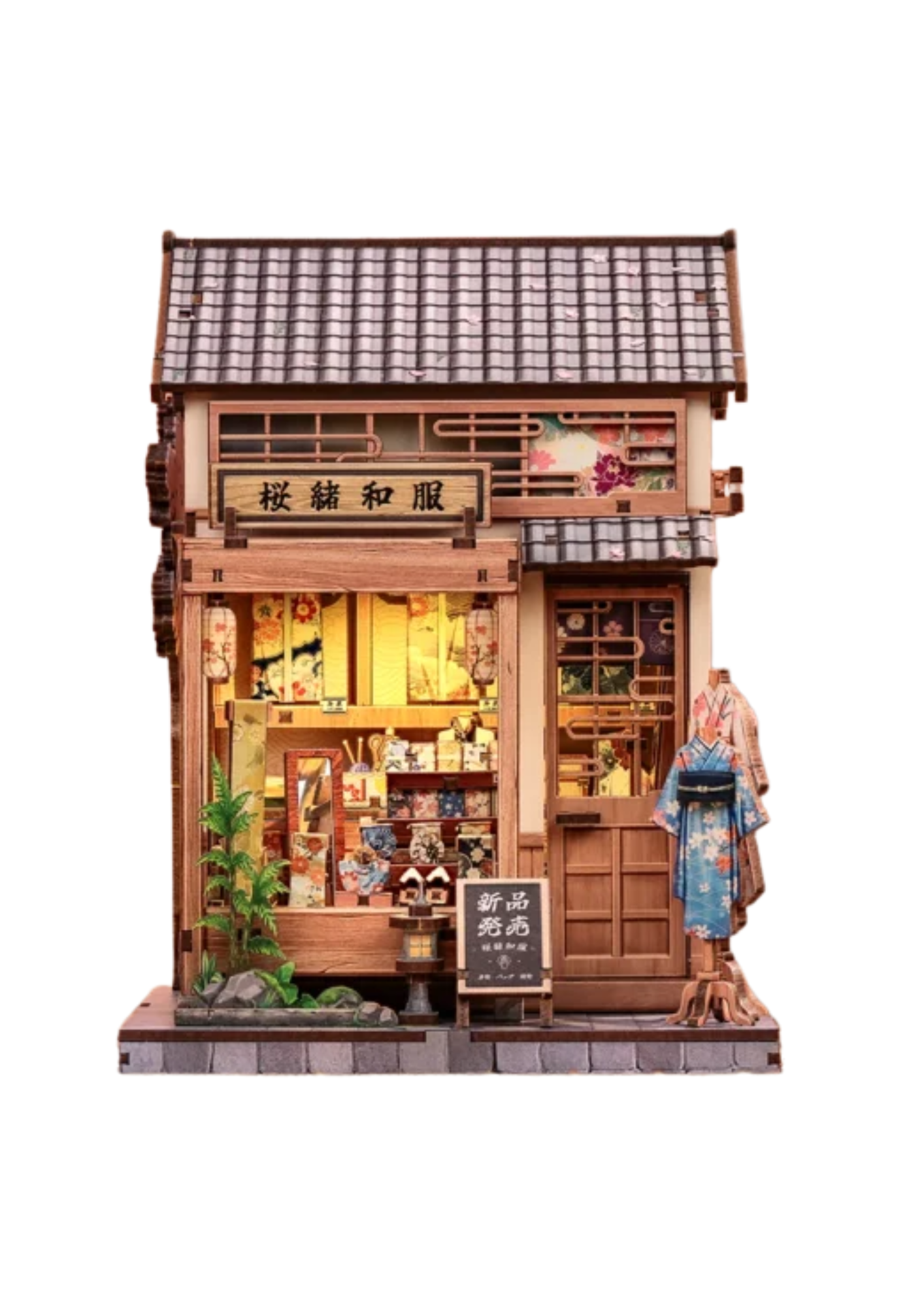 Cutebee, casa 3D para armar, Sakura O Kimono Shop, CWGC223, 14x13x19cm