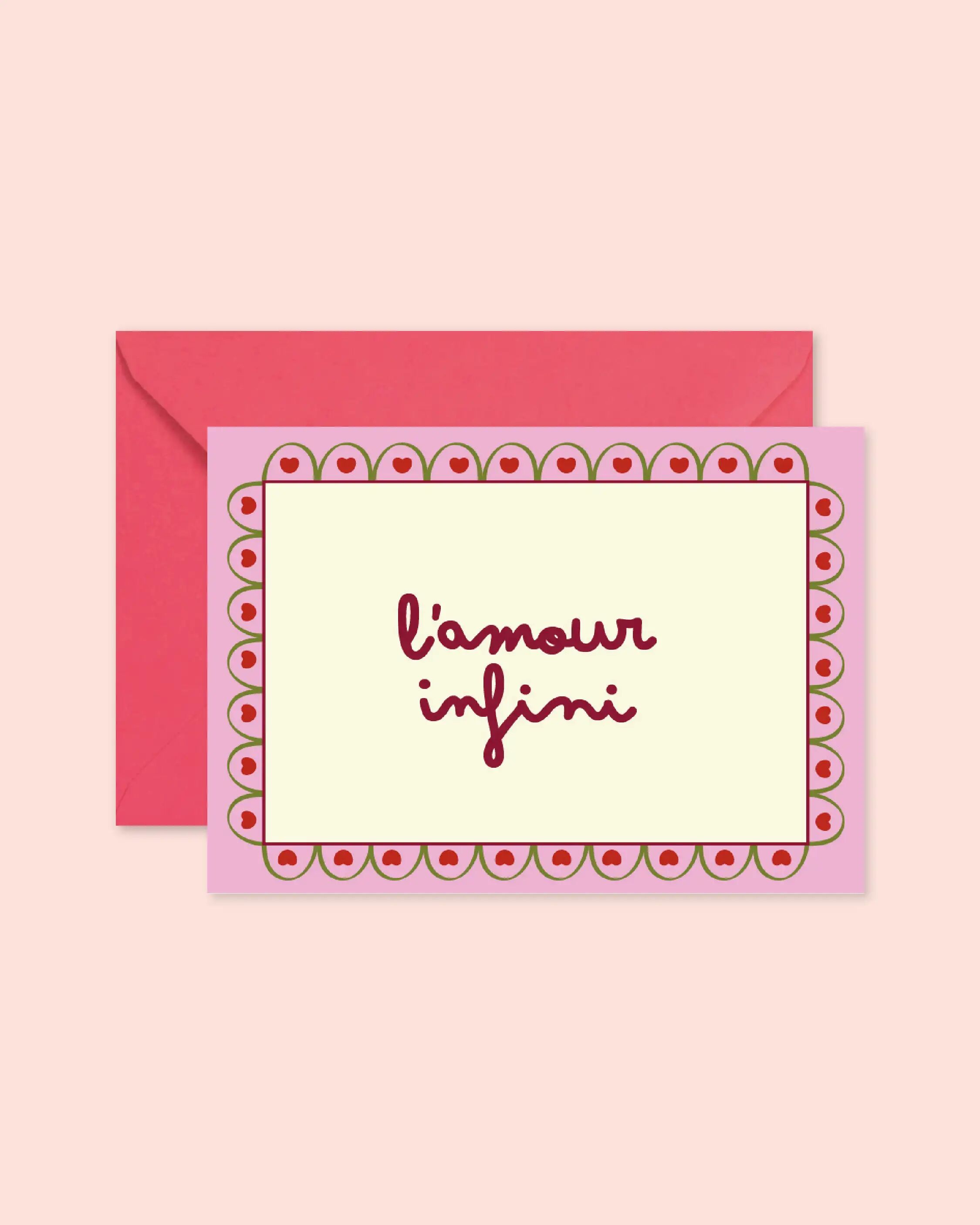 Carte amitié - l'amour infini (avec enveloppe)