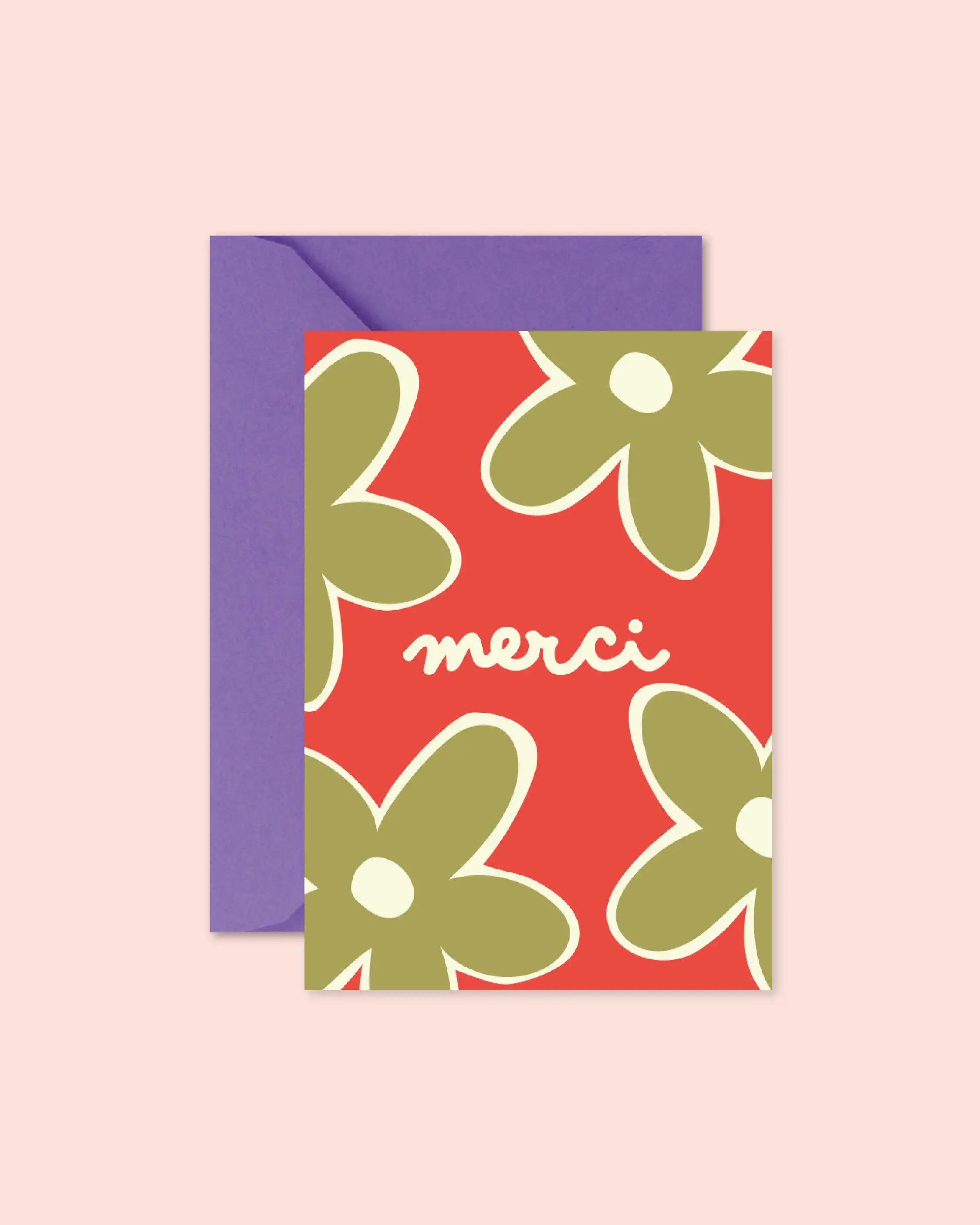 Carte lifestyle - Merci fleur (avec enveloppe)