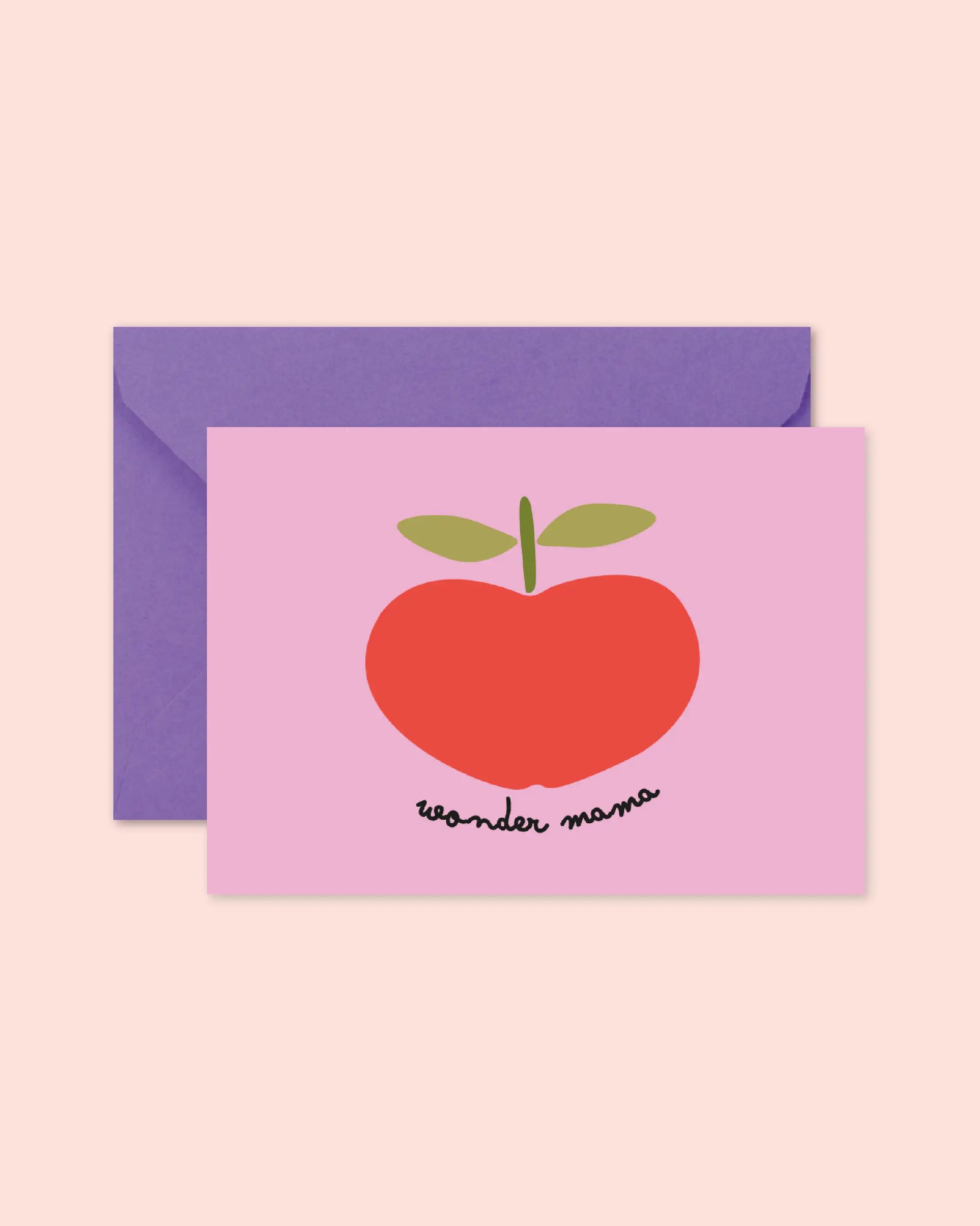 Carte Fête des mères - Wonder mama pomme (avec enveloppe)