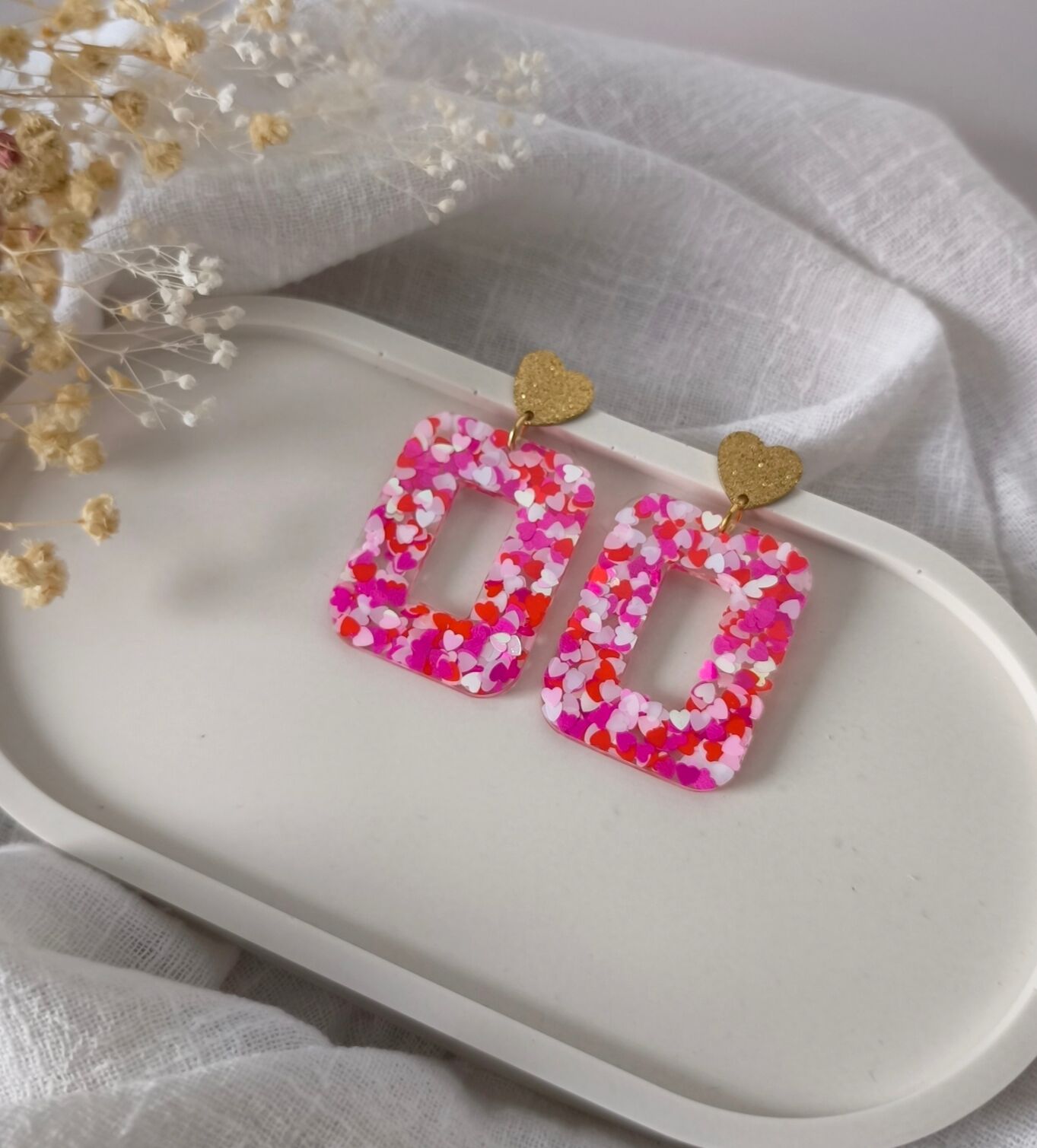 Boucles d'oreilles Suzette paillettes Love Love Love