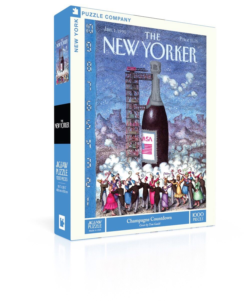 1000-Teile-Puzzle – New York Puzzle Company – The New Yorker – Champagner-Countdown