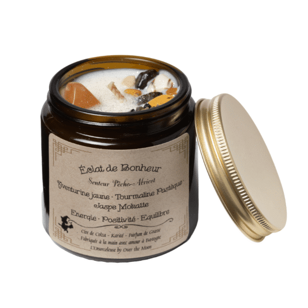 Bougie de lithothérapie Éclat de Bonheur - Pêche Abricot