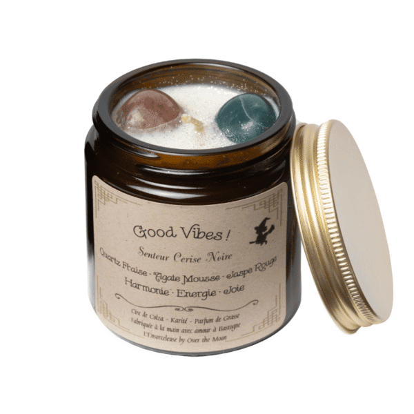 Good Vibes Crystal Healing Candle - Black Cherry