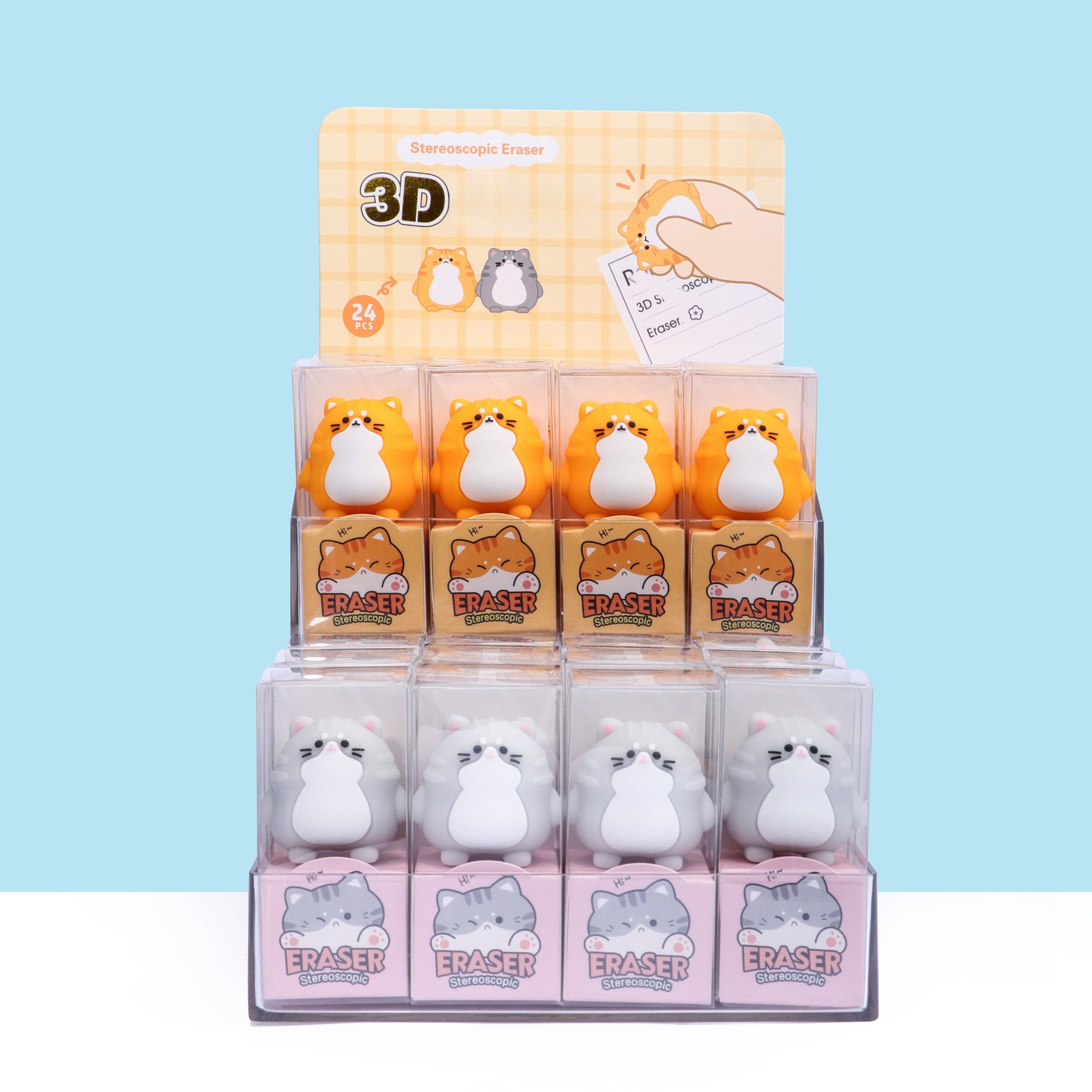 Chat Kawaii 3D en gomme
