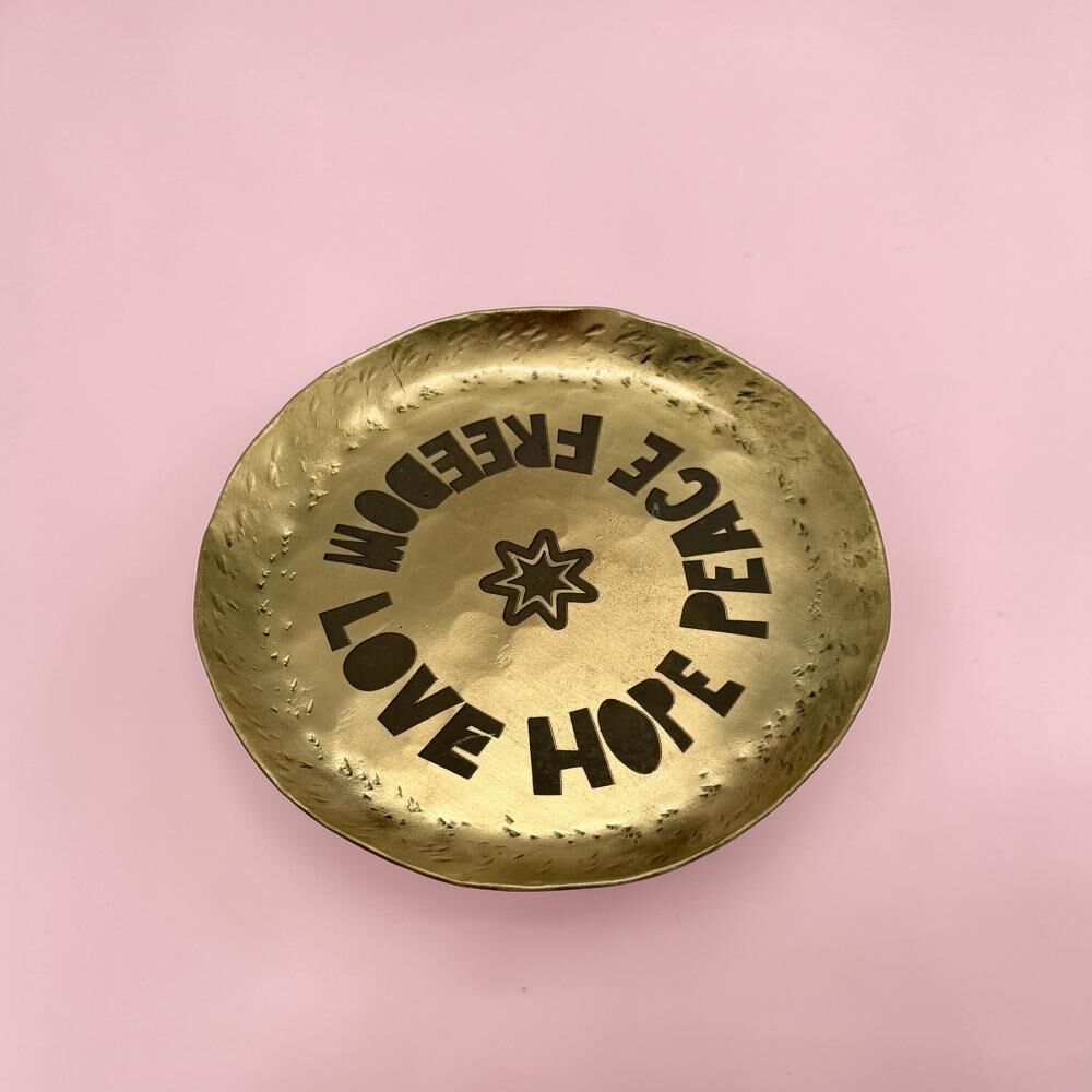 Mini Bowl Brass Peace Love Free