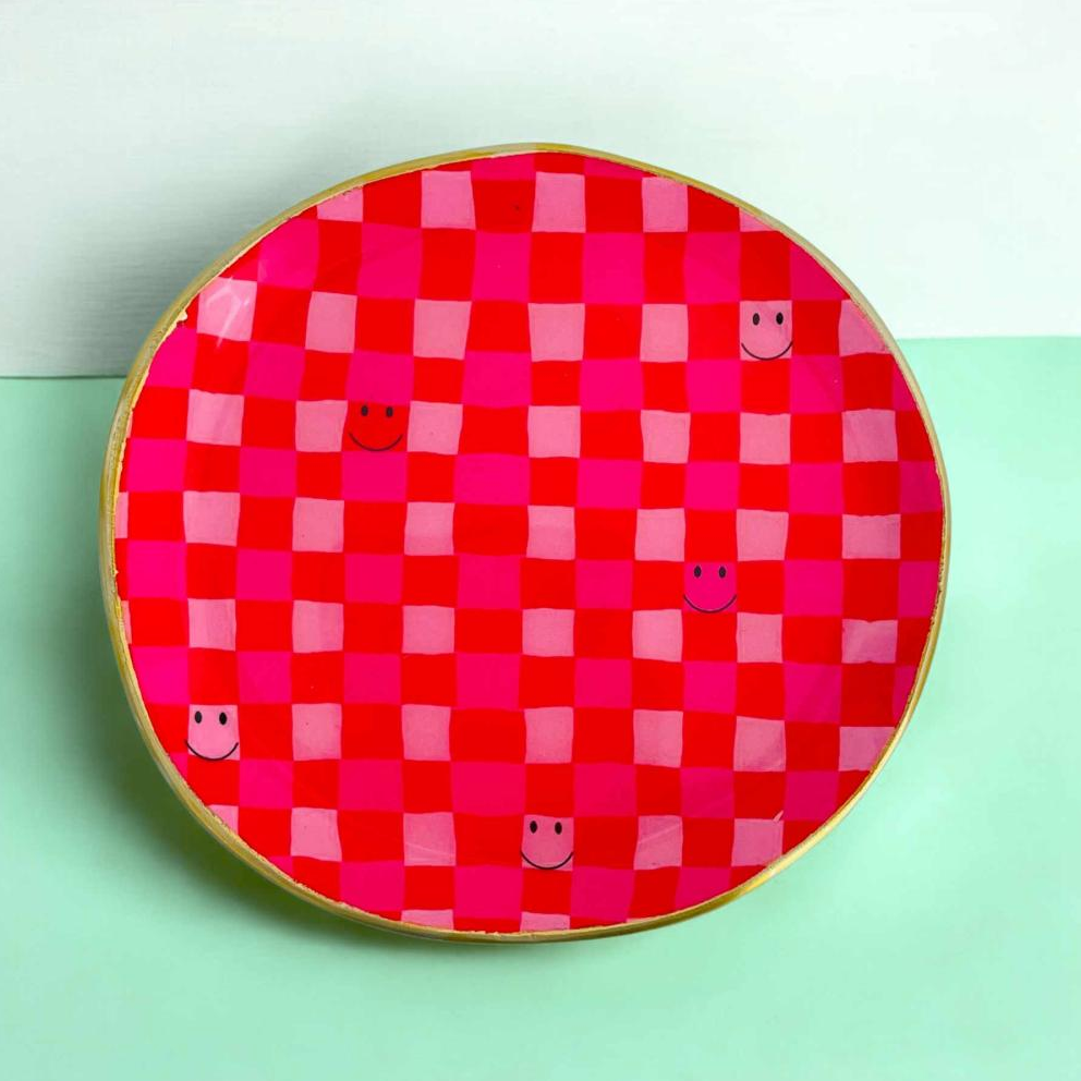 Decorative bowl L Check Smiley