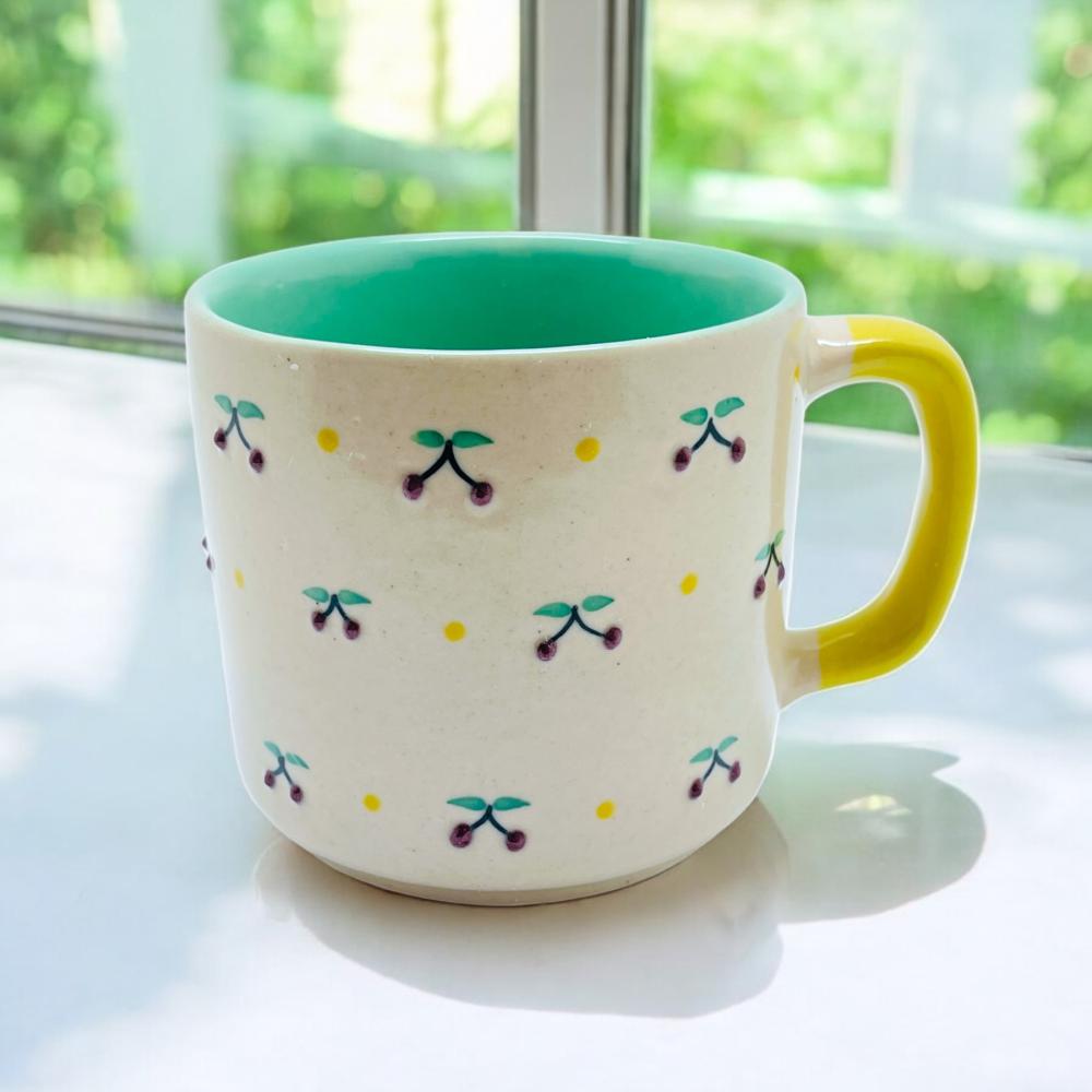 Ceramic mug L Cherry violet