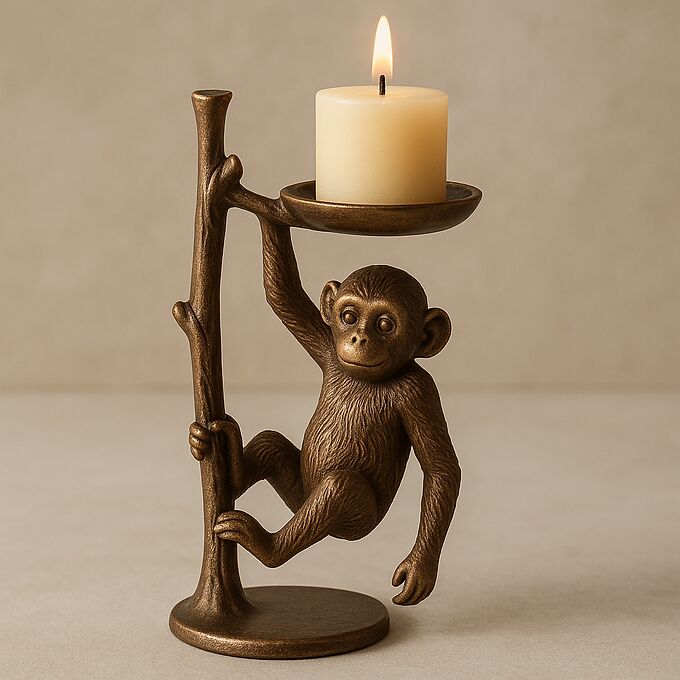 Curious Flame - Bougeoir singe