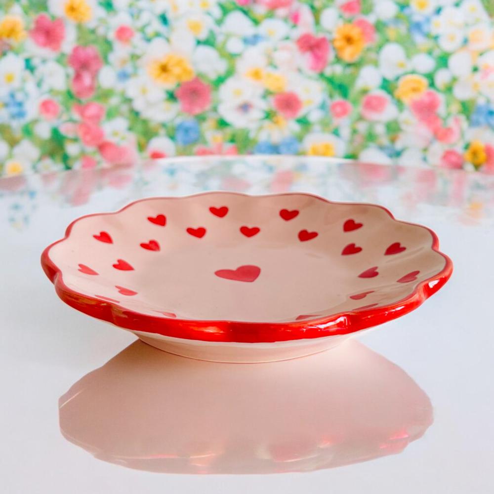 Ceramic plate Heart with hearts