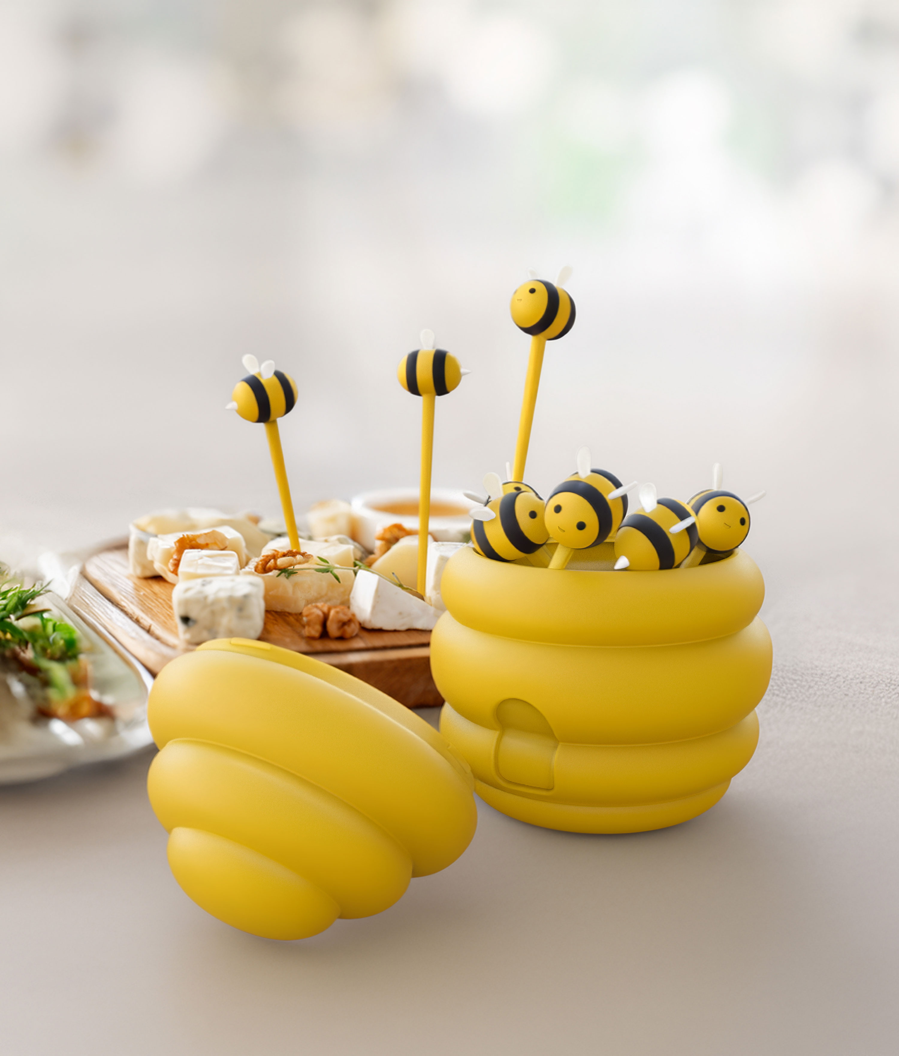 Bienen Foodpicks mit Aufbewahrungsbehälter