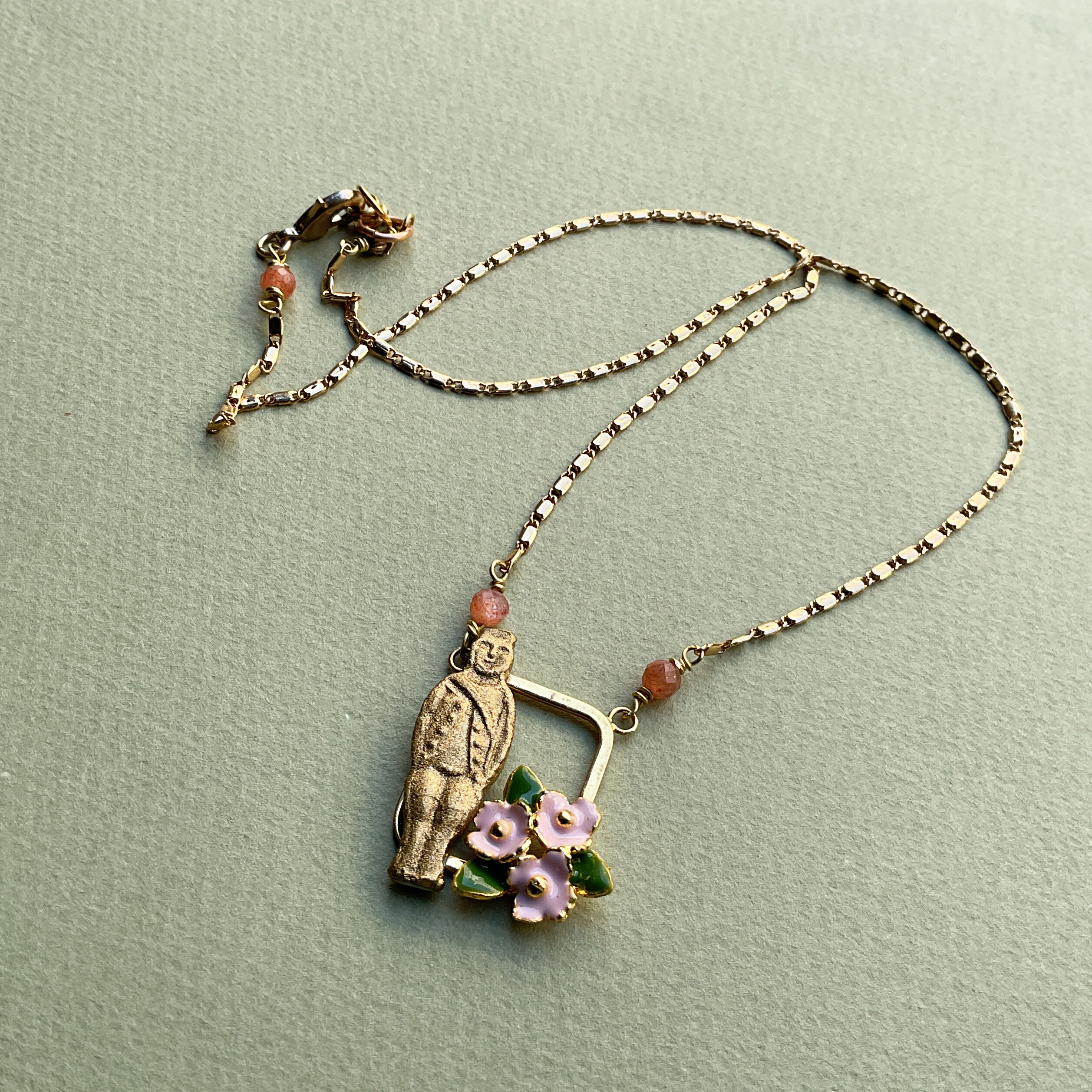 "MALARET" vintage bean necklace (45 cm)