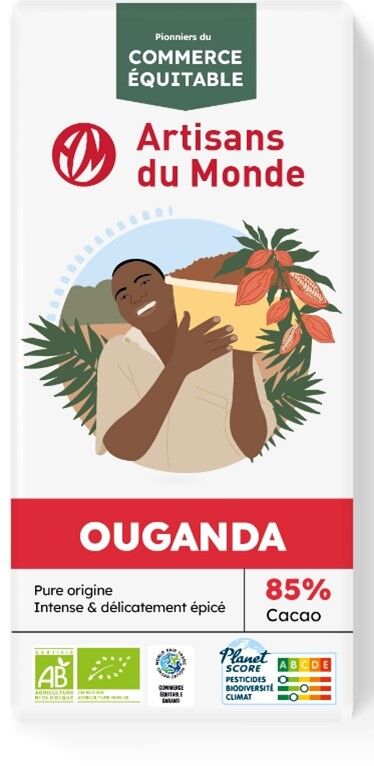85% Dark Chocolate from Uganda - Organic - 80g
