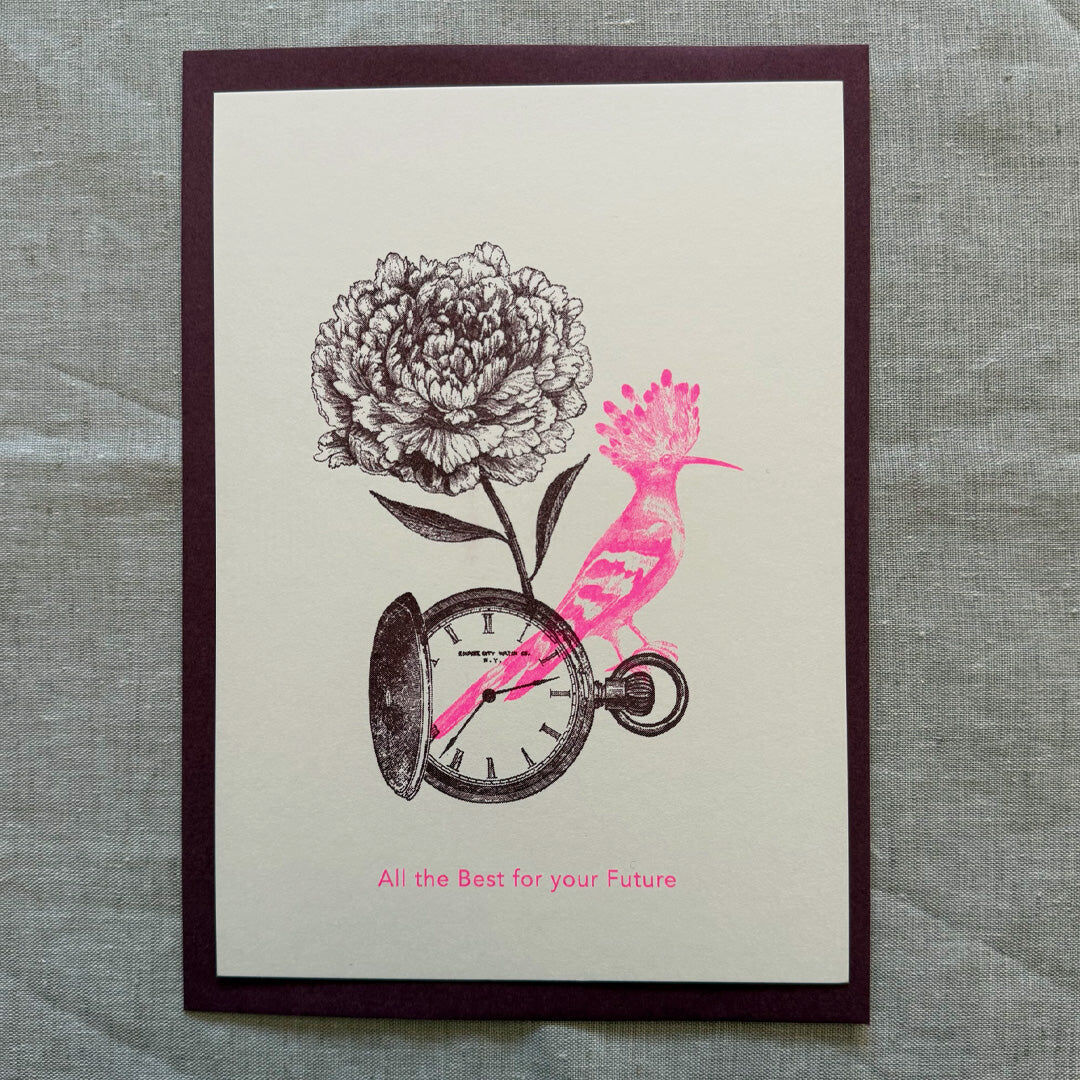 Maxi card / A5 / Pocket watch / All the Best for your Future / Gmund Paper