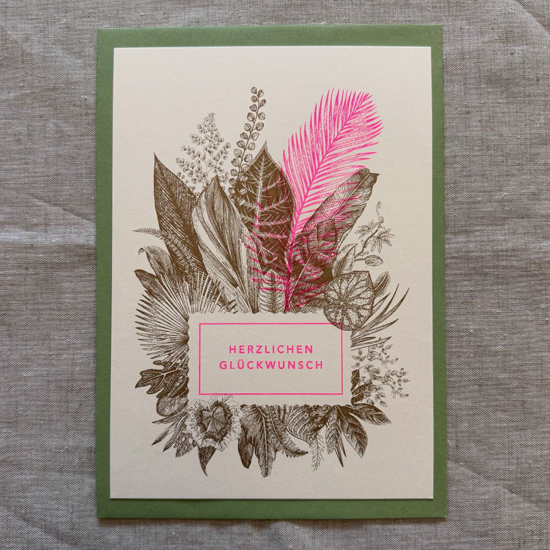Large card / A5 / Grasses / Congratulations / Gmund Paper