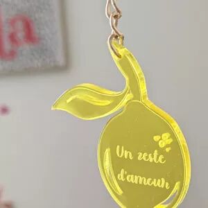 Personalisierter Zitronen-Schlüsselanhänger „Ein Hauch von Liebe“ aus graviertem Plexiglas – Einzigartiges kleines Geschenk – Muttertag – Valentinstag – Geburtstagsgeschenk