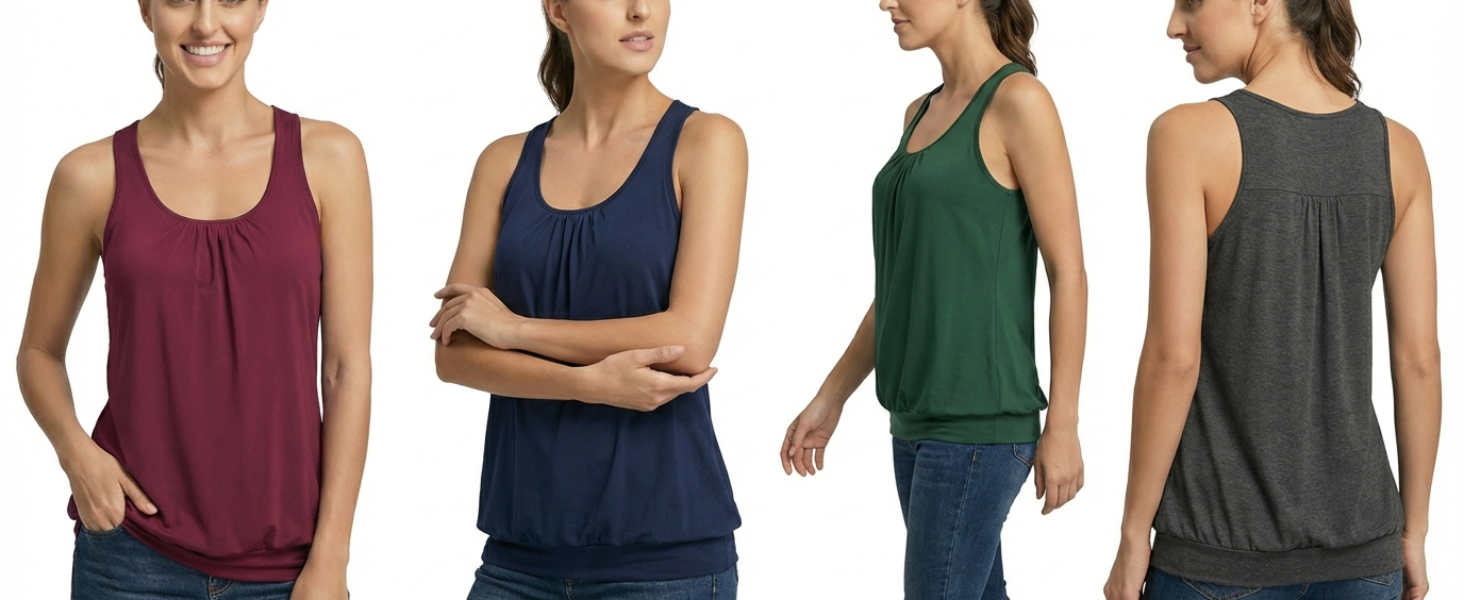 Van Der Rich ® - Débardeur Dos Nageur Col Plissé Haut Fluide Été - Femme