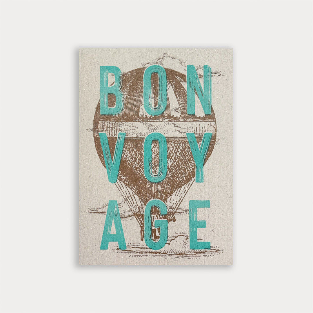 Postcard / Typo / Bon Voyage / Vintage