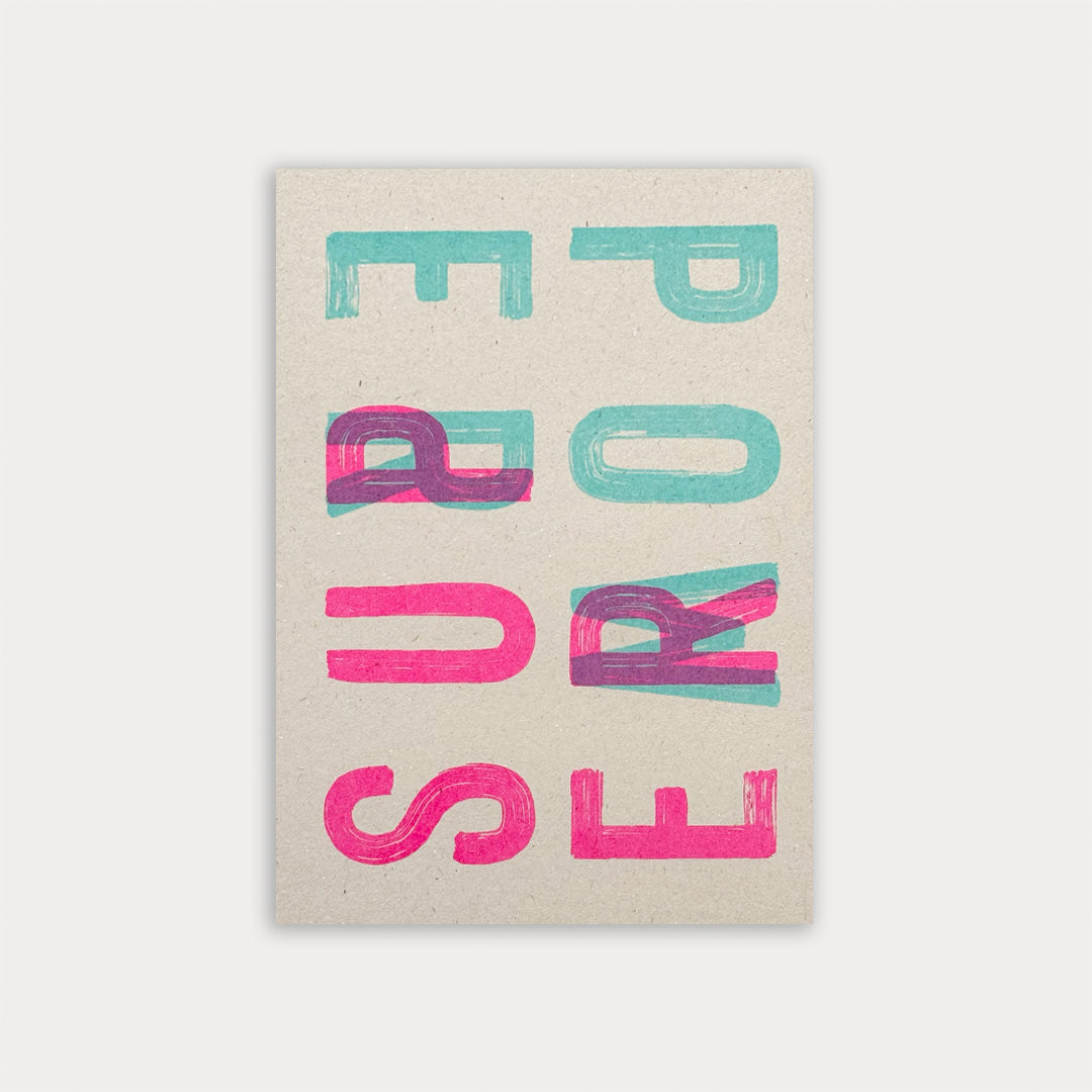 Postcard / Super Power / Riso print / Eco-friendly paper