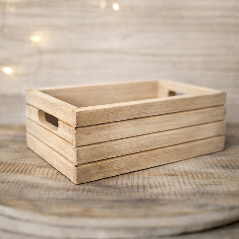 Vintage - caja madera con asas 20x13x7cm