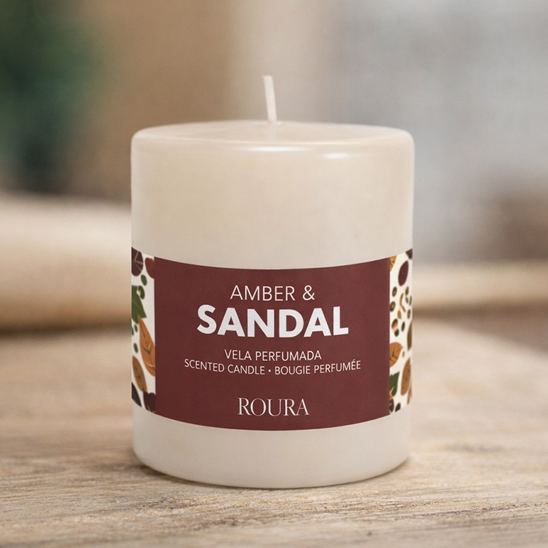 Amber & Sandal - 6 uds vela perfumada Roura 80x70