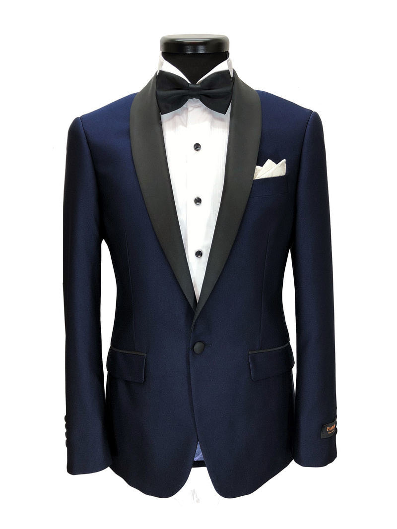 Blauer Slim-Fit-Dinneranzug