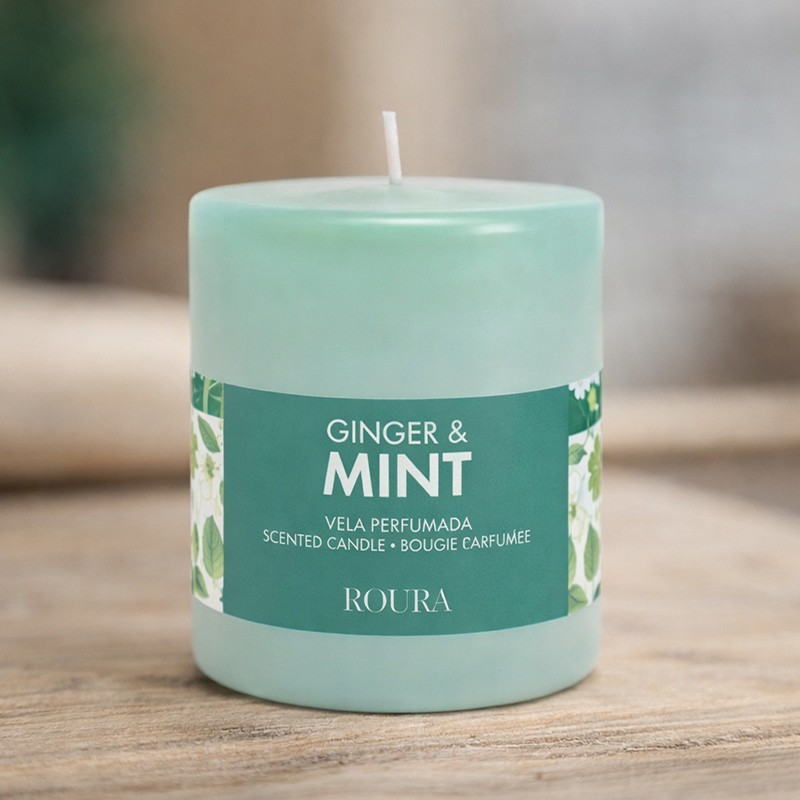 Jengibre y menta - 6 uds vela perfumada Roura 80x70
