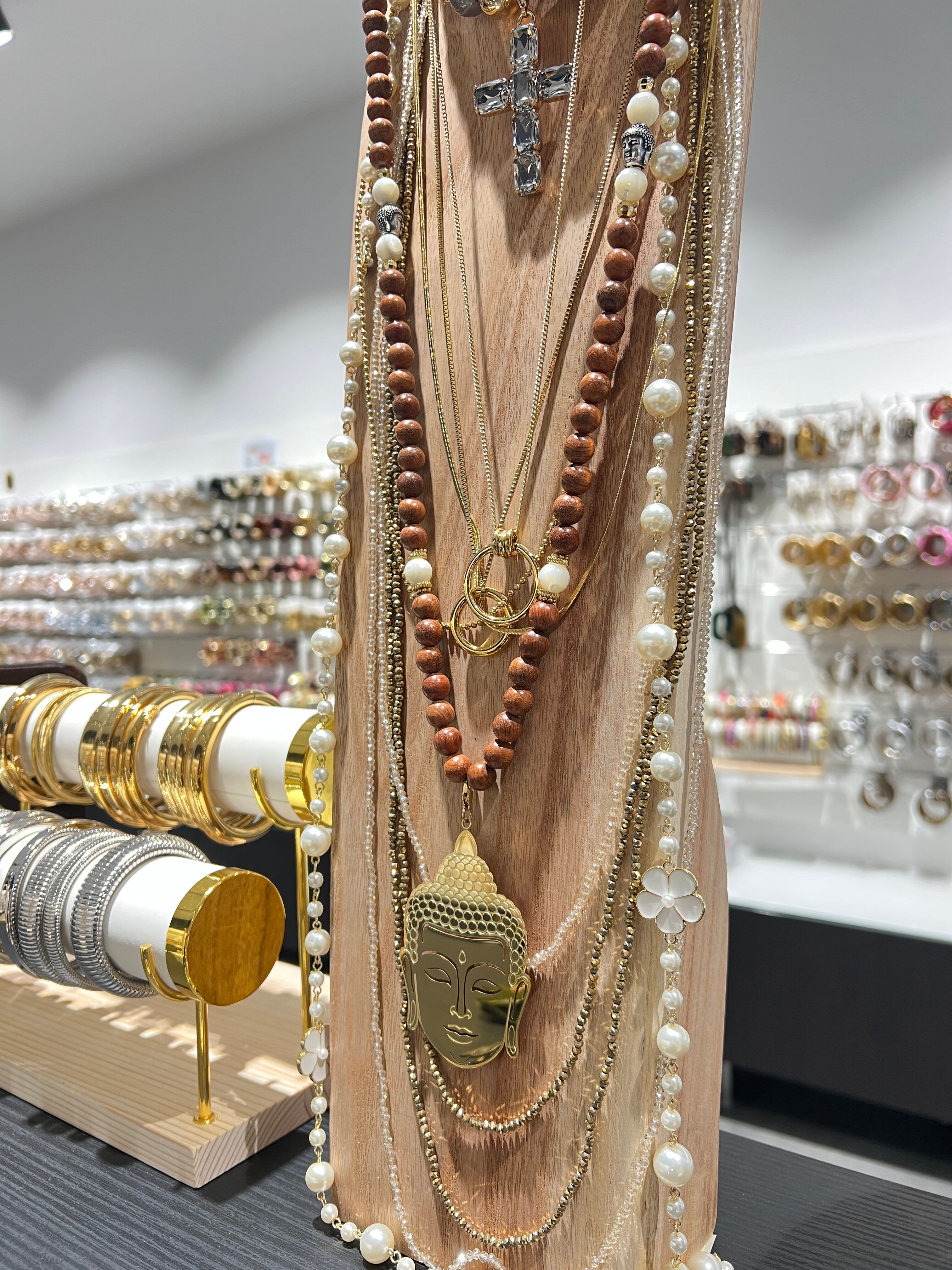 Collier de perles avec pendentif Buddha Acier Inoxydable 316L