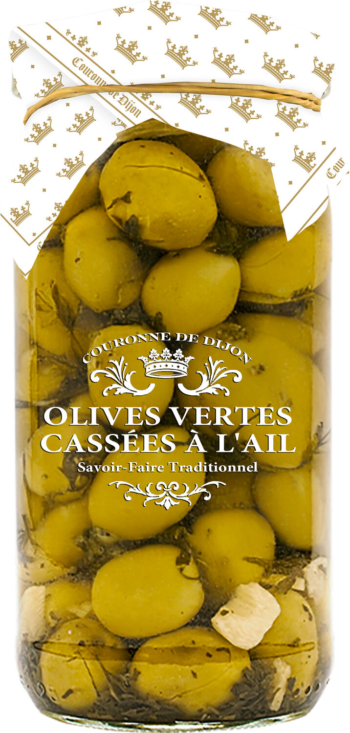 Green Olives Set with Garlic 37cl