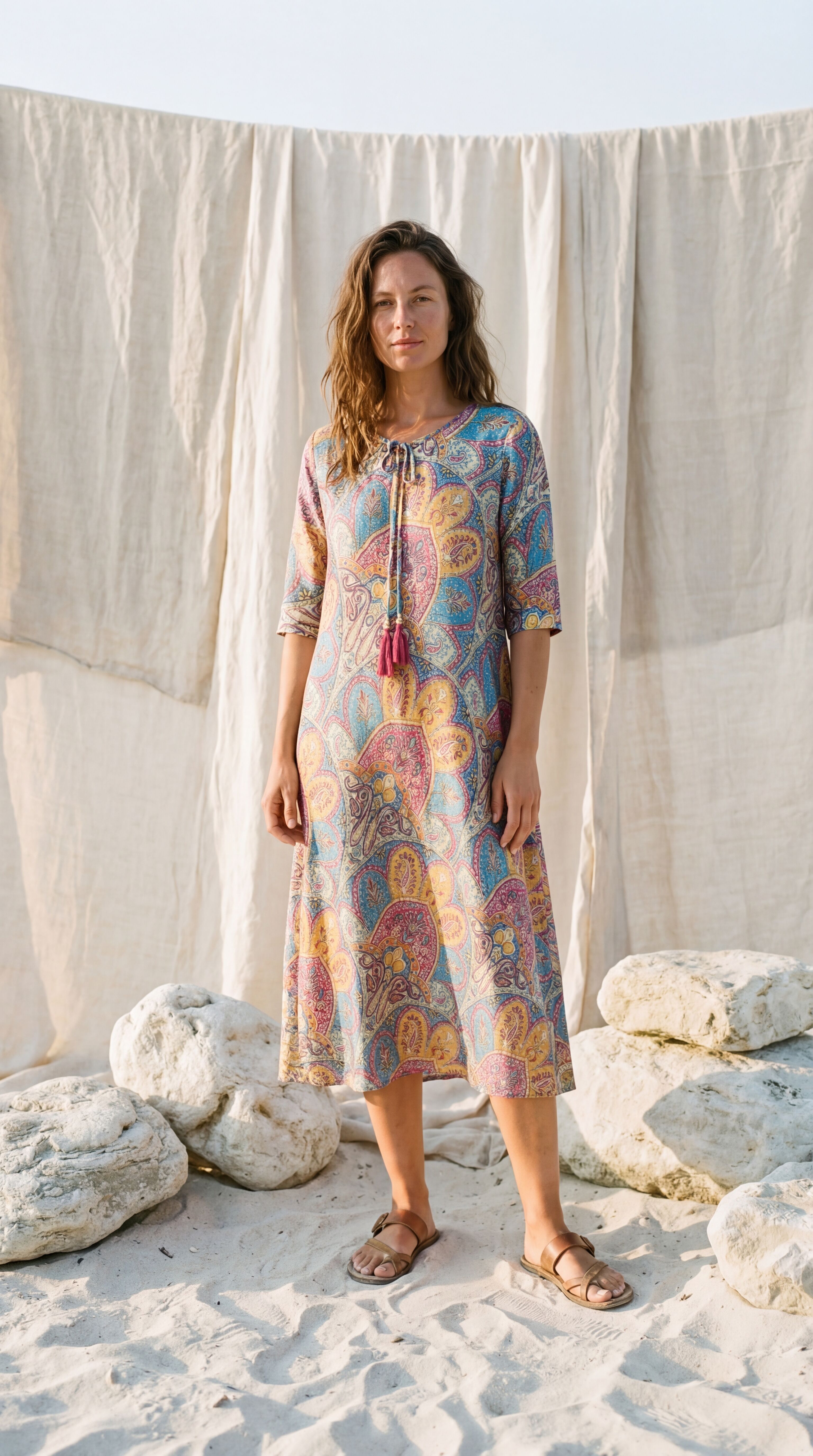 A-Line Silk Boho Maxi Dress Summer Gown Long Dress