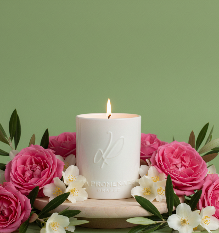 Scented ceramic candle - In a garden in Grasse (100% vegetable wax) - 320g