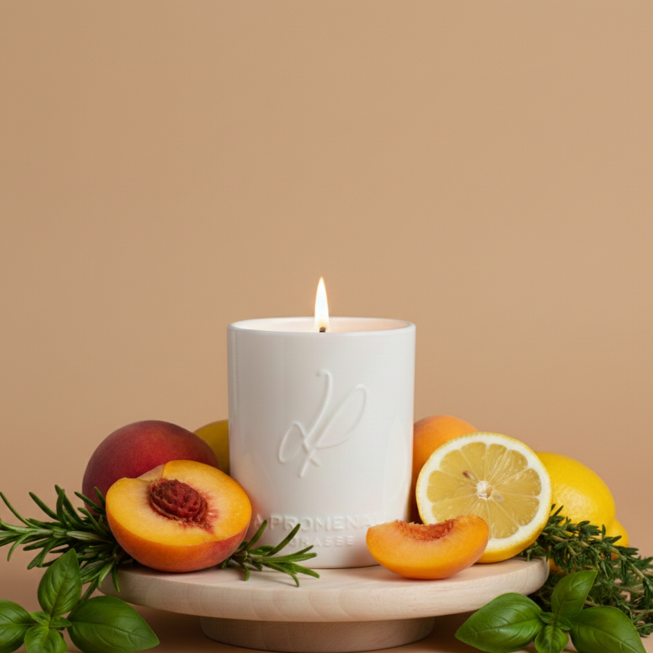Ceramic scented candle - In a Provençal orchard (100% vegetable wax) - 320g