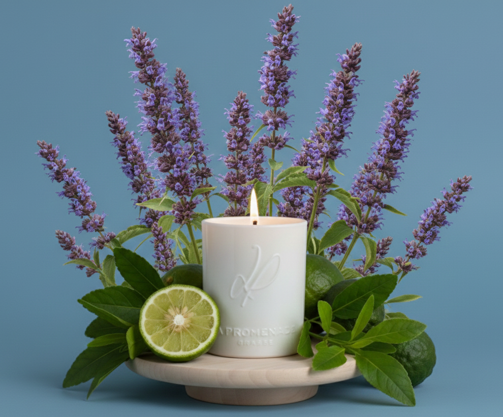 Candela profumata in ceramica - Sui tetti di Parigi (cera vegetale al 100%) - 320 g