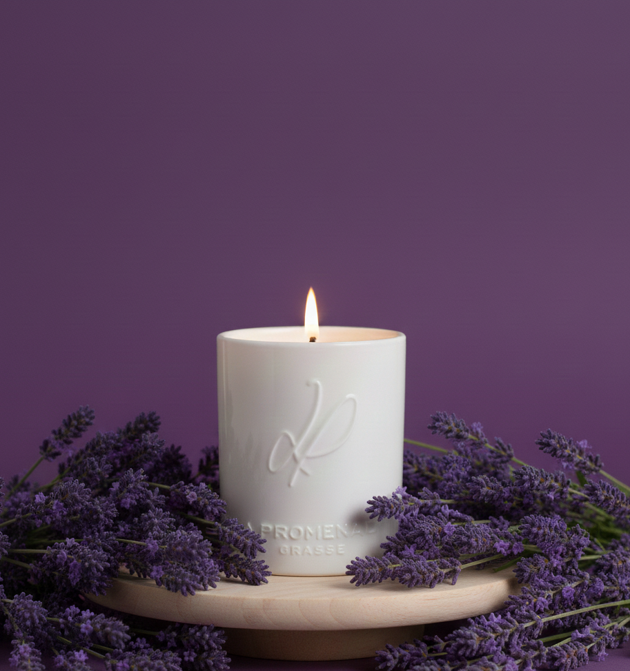 Ceramic scented candle - In a lavender field (100% vegetable wax) - 320g