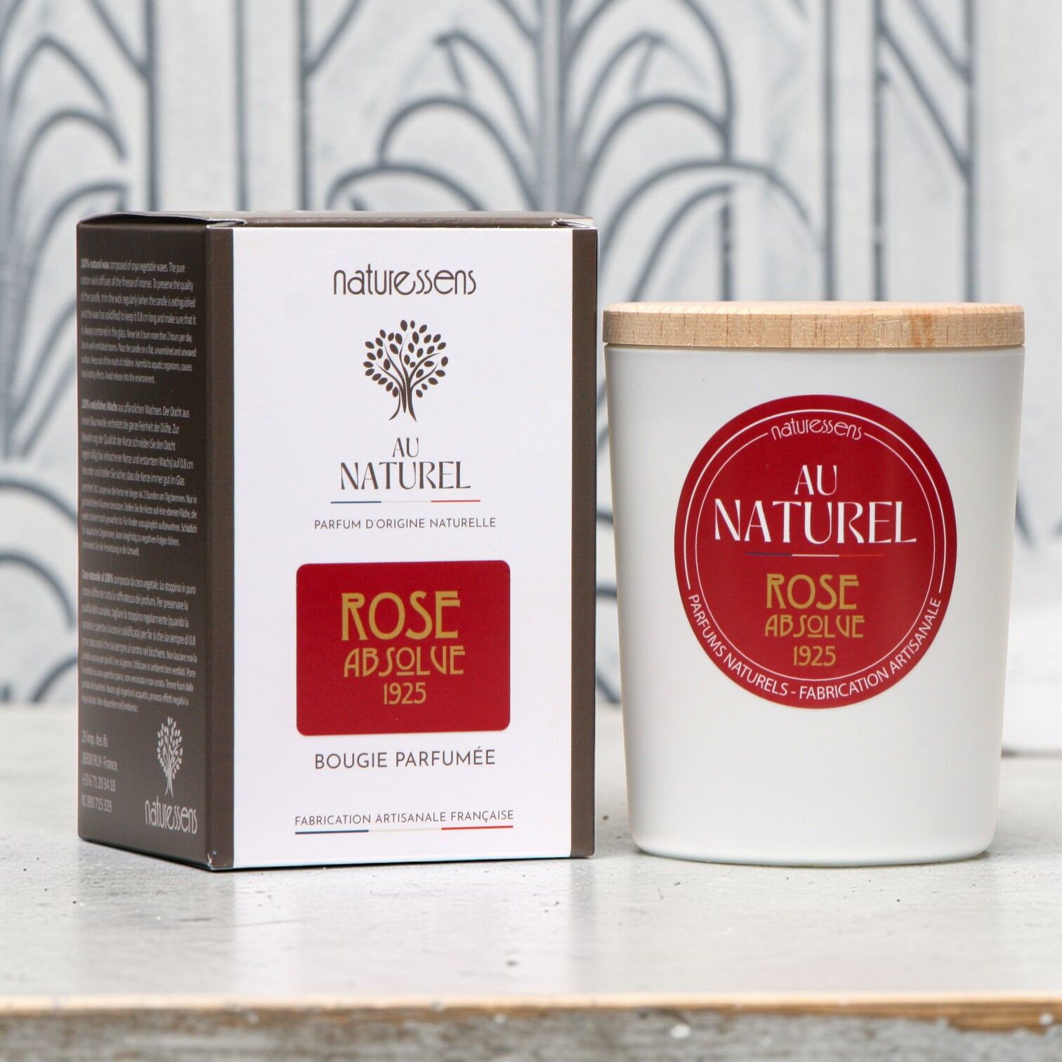 SCENTED SOY CANDLE 165g ROSE ABSOLUE 1925 - "Au naturel"