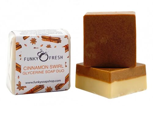 Cinnamon Swirl Glycerine Soap, 100% Natural & Handmade, 130g