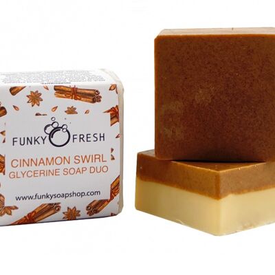 Cinnamon Swirl Glycerine Soap, 100% Natural & Handmade, 130g