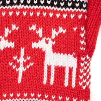 Gants tricotés pour femmes EEM X-Mas en coton avec doublure thermique Thinsulate - cerf élaphe 20