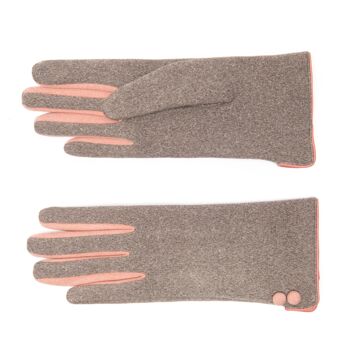 Gants pour femmes EEM VEGAN aspect polaire avec fonction tactile, doublés en polaire Teddy douce et douillette enf jaune - rouge vin 14