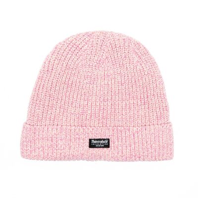 Sombrero de mujer EEM de lana con forro térmico Thinsulate - rosa jaspeado