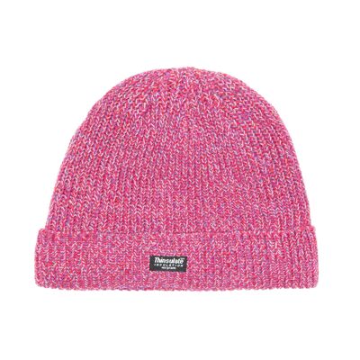 Bonnet EEM pour femme en laine avec doublure thermique Thinsulate - Rose Melange