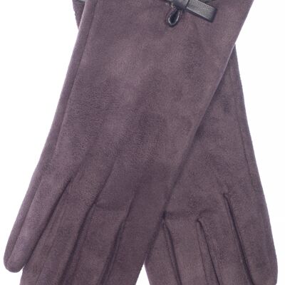 EEM women's faux leather gloves in suede look with soft teddy fleece, vegan - anthracite