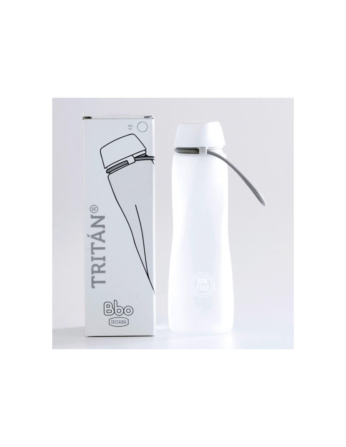 🤍Botella de agua IRISANA Tritan – Hidratación duradera sin BPA – Blanca 700 ml – Venta al por mayor profesional