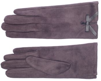 Gants en cuir synthétique pour femme EEM aspect suède avec polaire douce, végétaliens - marine 9