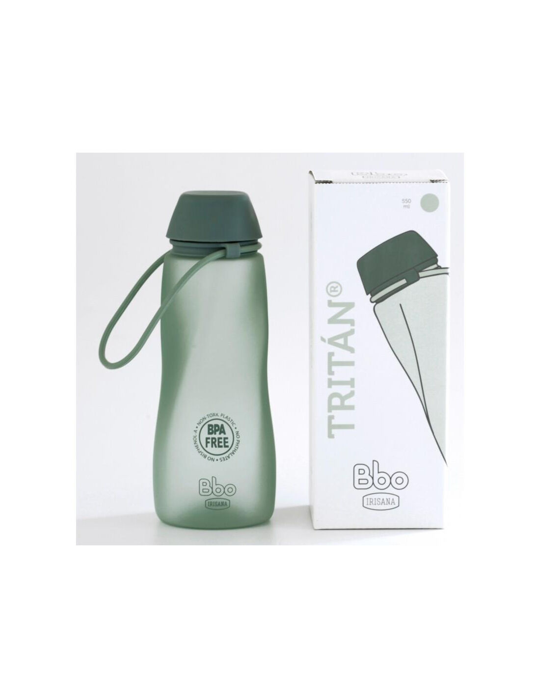 💚 Botella de agua IRISANA Tritan – Hidratación duradera sin BPA – Verde 550 ml – Venta al por mayor profesional
