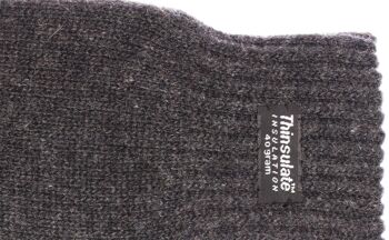 Gants tricotés demi-doigts femme EEM avec doublure thermique Thinsulate, matière tricotée 100% laine - anthracite 3