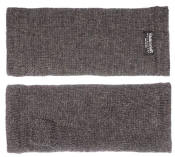 Chauffe-poignets en laine tricotée pour femme EEM avec doublure thermique Thinsulate, matière tricotée en 100% laine ou 100% coton selon la couleur - anthracite 10