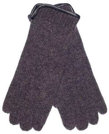 Gants tricotés femme EEM 100% laine vierge peignée - anthracite 2